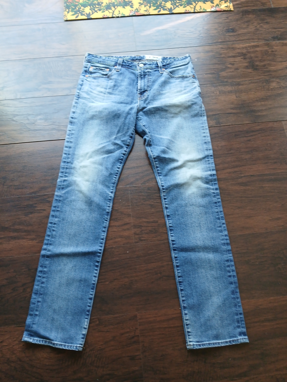 Ag Adriano Goldschmied Slim Straight Light Blue Jeans Size 33 Style Everett